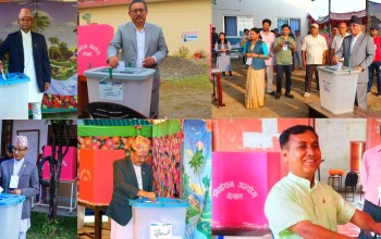 तस्वीरमा हेर्नुहोस् देशका भिआइपी तथा शीर्ष नेताहरूको मतदान (फोटोफिचर)